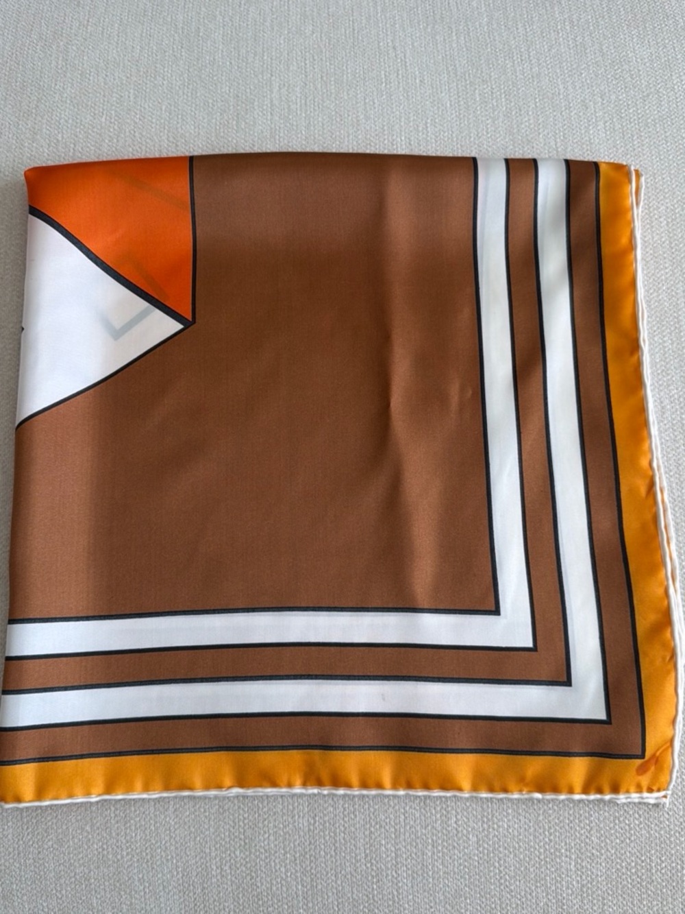 Vintage Made in Japan Geometric Square Scarf 26”
